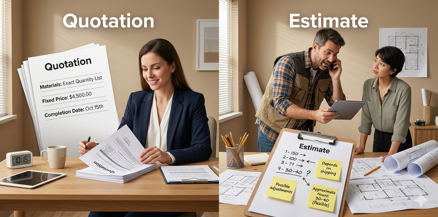 Quotation vs Estimate in Construction