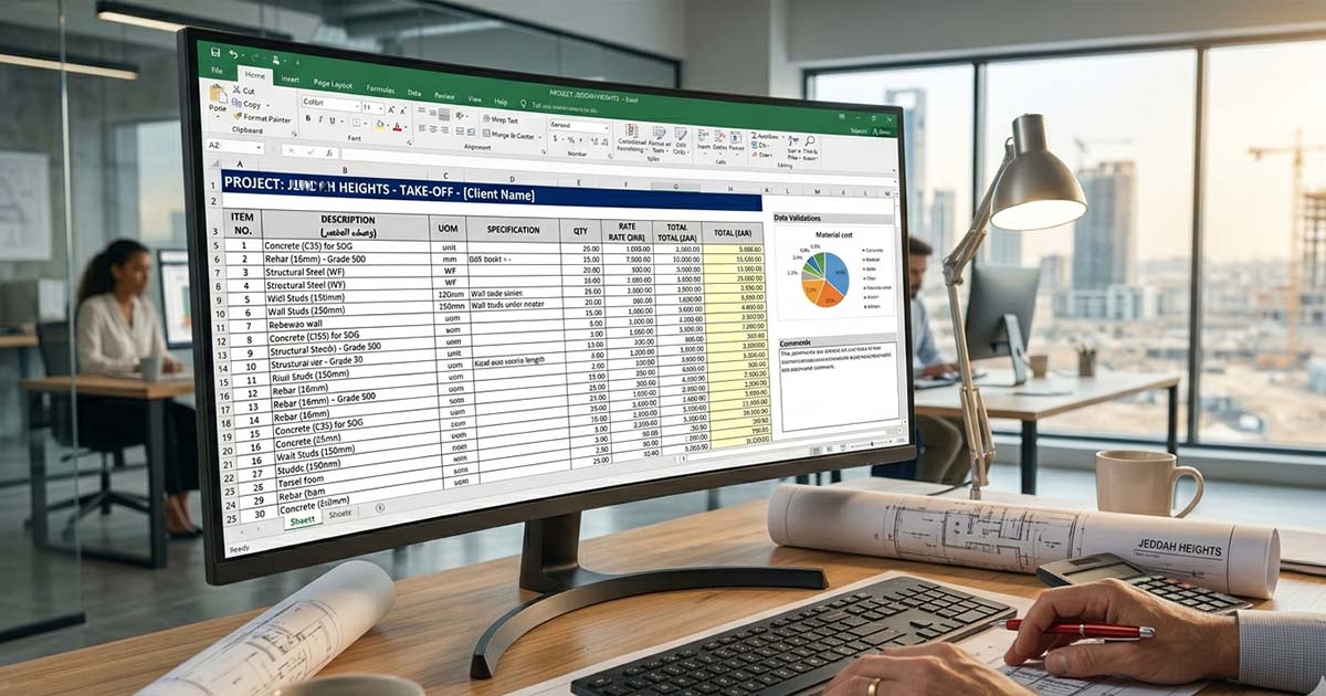 spreadsheet quantity takeoff construction