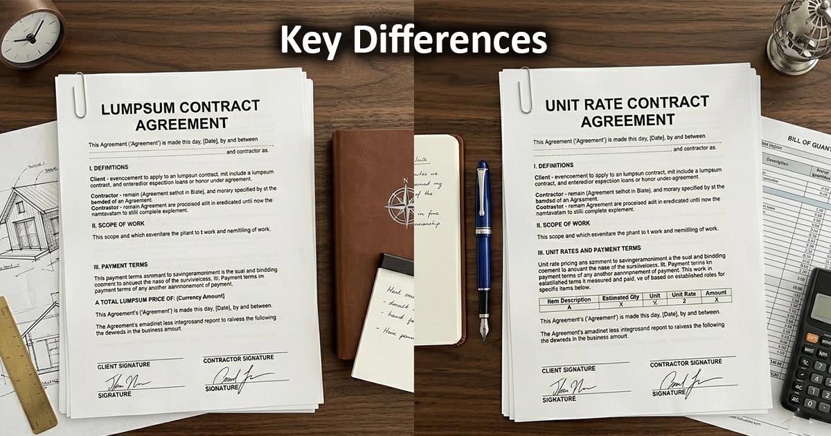 Lump Sum Contract vs Unit Rate Contract: What Every Contractor and QS Must Understand